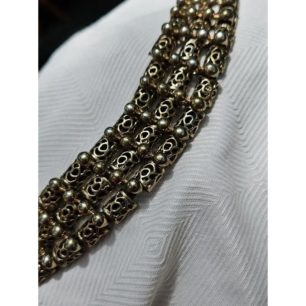 Vintage WIDE LAYERED Chain Belt MODERNIST Runway Brutalist  display picture 3